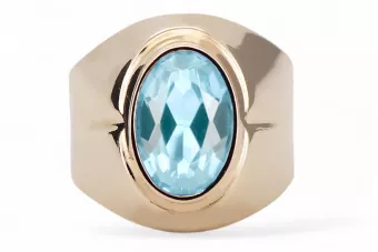 Originales Vintage-Roségold aus 14 Karat Aquamarin Ring Vintage Handwerk vrc296r